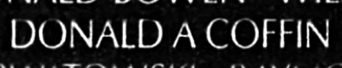 Coffin's name engraved in the Wall